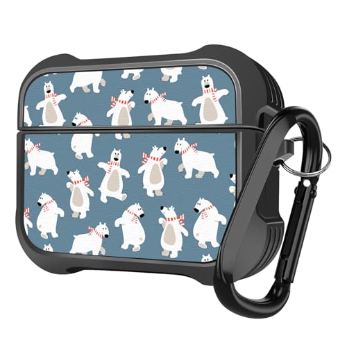Image of MINGDAO Compatible with AirPods 4 (2024) Case, Stylish PU Leather Design and TPU Shockproof Protective Cover Case with Keychain, Bears MD7452