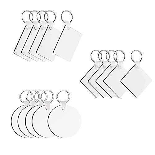 Sublimation Keychain Blanks, Printed Keychain for Heat Transfer, MDF Blank Keychain with Key Rings, Key Tags with Split Rings, For Your Own Use Or as a Gift for Your Loved Ones on Various Holidays Cover