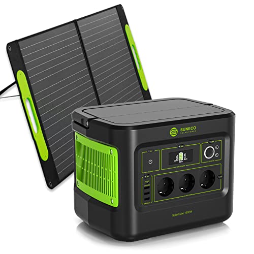 Tragbare Powerstation mit 100W Solarpanel und 1024Wh Akku