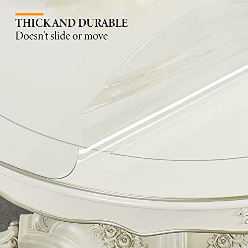 Image of Deep Dream 1.5mm Thick 30 Inches Round Desk Cover Protector, Clear Desk Cover, Round Vinyl Desk Pad, PVC Plastic Table Cover for Office, Dresser, Night Stand, Computer & Writing Desk Tabletop