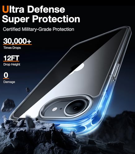 Image of TORRAS Guardian Diamond Clear for iPhone 16e Case 2025, [Non-Yellowing] Military-Grade Test Protection Durable 16e Case Slim Thin Anti-Scratch DIY-Buttons Hard PC Back Case for iPhone 16e 6.1 inch, Clear