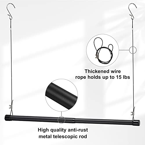 Hanging Closet Rod,15-25 Inch Adjustable Closet Hanging Organizer,35 Inch Height Space-Saving Clothes Hanging Bar,Black Closet Rod Extender… #TOP2