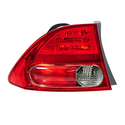 Left Rear Tail Light Assembly Drivers Side Compatible with 2006-2008 Honda Civic HO2800165 HO2800166 HO2801165