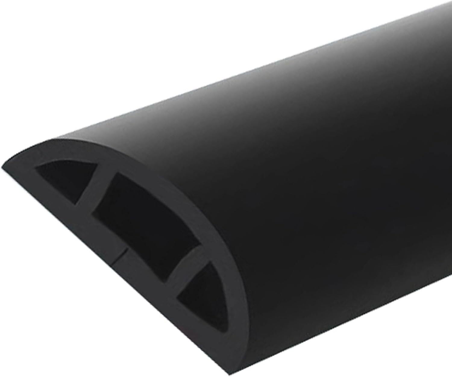 Canaleta de cable semicircular de PVC negro 30 mm autoadhesiva para pared 8