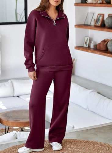 Aleumdr Womens 2 Piece Outfits Matching Sweat Sets Sweatsuit Tracksuit Zip up Sweatshirt and Sweatpants Lounge Sets4