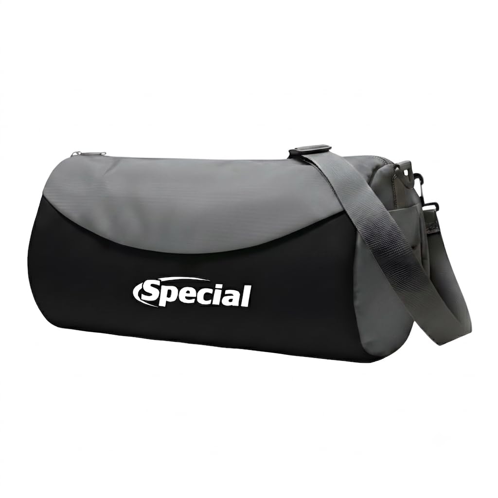 Special Gym Duffle Bag for Men & Women Unisex Sports Travel | Compact & Lightweight, Unisex Design, Carry & Travel, Fits Shoes & Towel, Black & Grey-picture-21