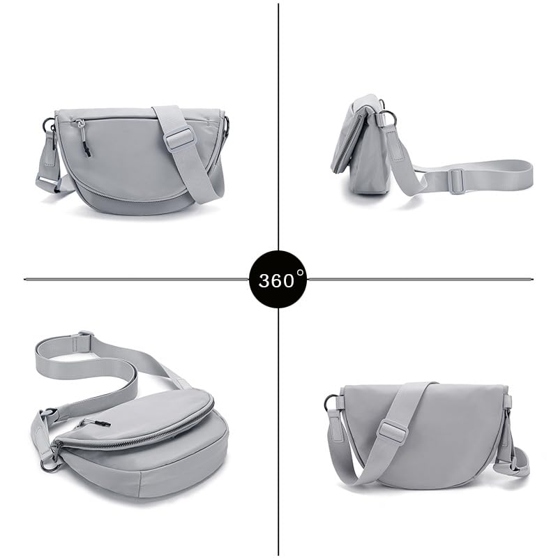 Solid Crescent Crossbody Bag for Women and Men Fashion Nylon Moon Bag with Adjustable Shoulder Strap for Outdoor,Sports,Yoga4