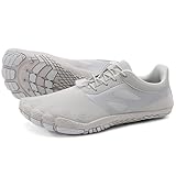 Grand Attack Barefoot Shoes Women Wide Toe Box Zero Drop Wrestling Weightlifting Gym Fitness Shoes Breathable Lightweight Light Grey Size 9-9.5