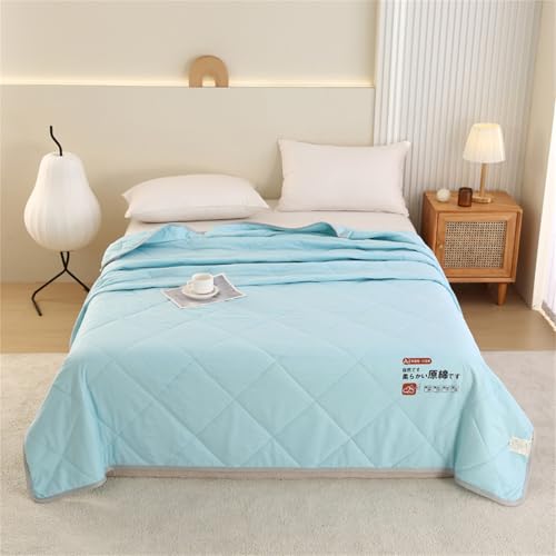 Highdi Colcha Acolchada Microfibra Extra, Macaron Color Colcha de Verano, Manta Sofa Suave, Cubre Cama Fina Ligera Multiusos, Verano, Otoño, Invierno para Alle Jahreszeiten (Azul,150x200cm)