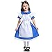 Kostium Alicji w Krainie Czarów Dzieci Dziewczyny Wiktoriańska Dorota Fantazyjne przebranie Tiul Sukienki Tutu Księżniczka + Opaska na głowę + Fartuch Impreza Urodzinowa Halloween Karnawał Światowy Dzień Książki Cosplay Alicja Dzieci 6-8 lat