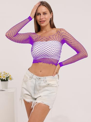 Image of Lemon Girl Women Fishnet Crop Tops Lingerie Babydoll Top Chemise One Size US 2-18