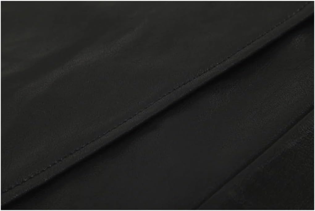 Haitpant Women's Spring Autumn Extra Long Black Faux Leather Trench Coat Double Breasted Luxury British Windbreaker