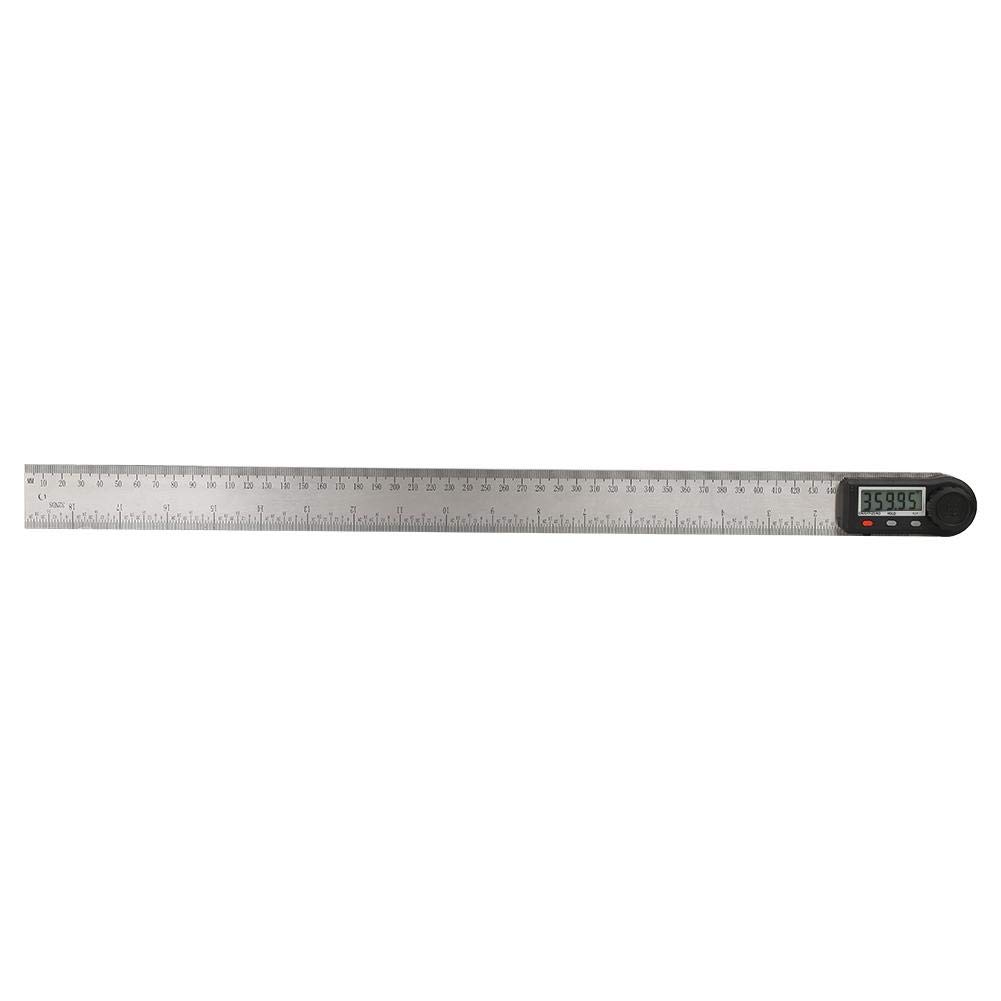 Règle d'angle d'affichage numérique, jauge d'angle électronique 2 en 1 avec bouton de verrouillage 0-360 ° Règle de travail du bois Rapporteur d'angles multifonction(500mm)