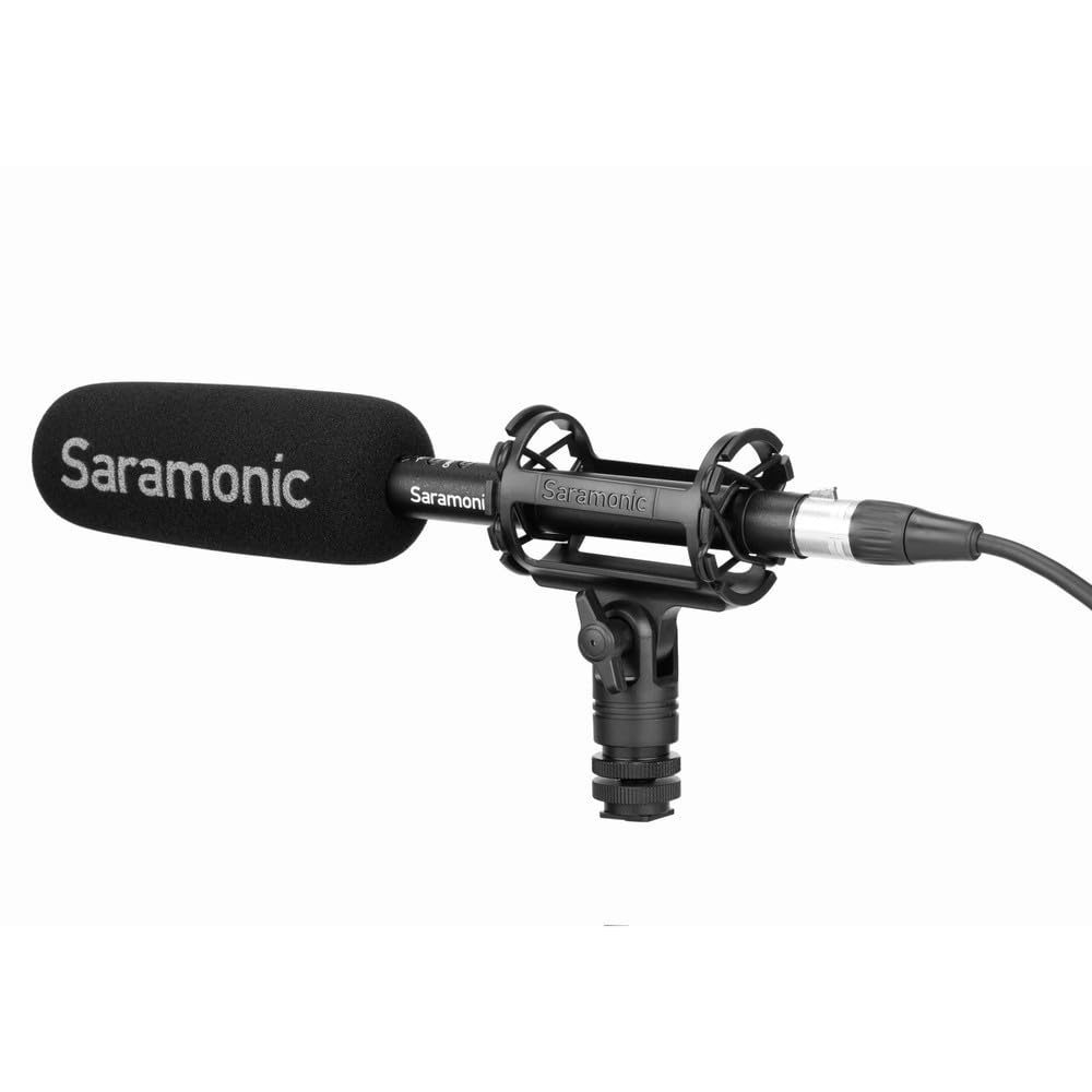 Saramonic SoundBird V1 Supercardioid Shotgun Microphone (AA or +48 Powered) w/Shock Mount, Windscreen & Cable