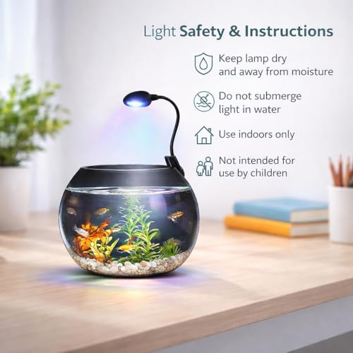 Image of rizopets N6+ Multicolor Aquarium LED Light 6 W | WRGB Spectrum | 3 Lighting Modes | 360 Flexible Arm | Clip-On Lamp for Nano Fish Tanks & Bowls