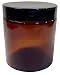 8 Ounce Amber Glass Straight Sided Jar with Lined Lid with Spatula [1 Pack]