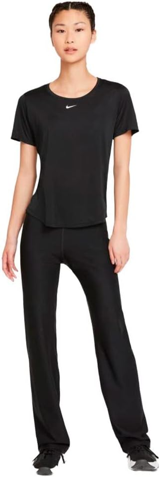 Nike Women's Dri-FIT One Short Sleeved T-Shirt (Small, Black/White) - Image 5