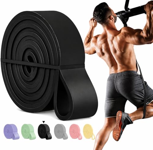 Image of Resistance Band 45kg, Heavy-Duty Exercise Loop Band for Strength Training, Pull-Up Assistance, Stretching, Yoga, Home Gym Workout, for Men and Women Black