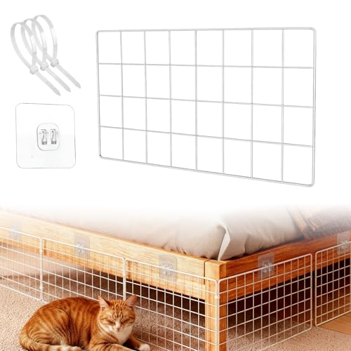 Sliner 12 Pack Under Bed Blocker for Pets Metal Under Couch Blocker 16" L x 7.9" H White Sofa Couch Barriers for Dogs Pets Cats Toys Items with 49 Accessories