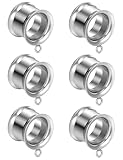 Cisyozi Túneles de 8 G, dilatadores para orejas, calibre 8, acero inoxidable quirúrgico 316L, color plateado, doble acampanado, dilatador para oreja, accesorios de piercing, joyería para mujeres y