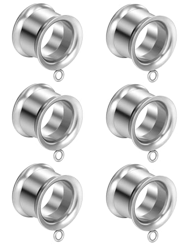 Cisyozi 12mm DIY Tunnels Plugs Gauges Earrings for Ears 1/2 inch 316L Surgical Stainelss Steel Silver Double Flare Tunnel Plug for Ear Dangle Gauges Accessories Piercing Jewelry Women Men 12 mm