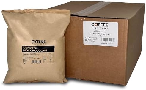 Coffee Masters Vending Machine Chocolate Powder - 10 Packs x 1kg - Premium Instant Hot Choco Perfect for Office Break Rooms, Cafeterias, Schools - Decadent, Rich Hot Cocoa Powdered Drink