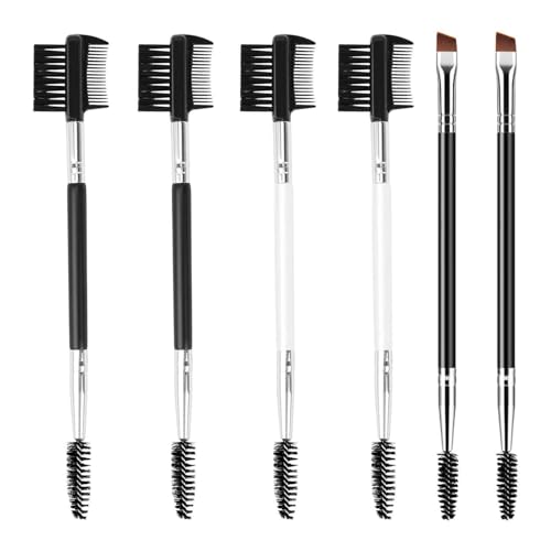 Confezione Da 6 Pennelli Per Trucco A Doppia Faccia, Strumenti Per Trucco Multifunzionali, Pennello Per Eyeliner, Pennello Per Ombretto, Pennello Per Sopracciglia, Pennello Per Trucco Portatile
