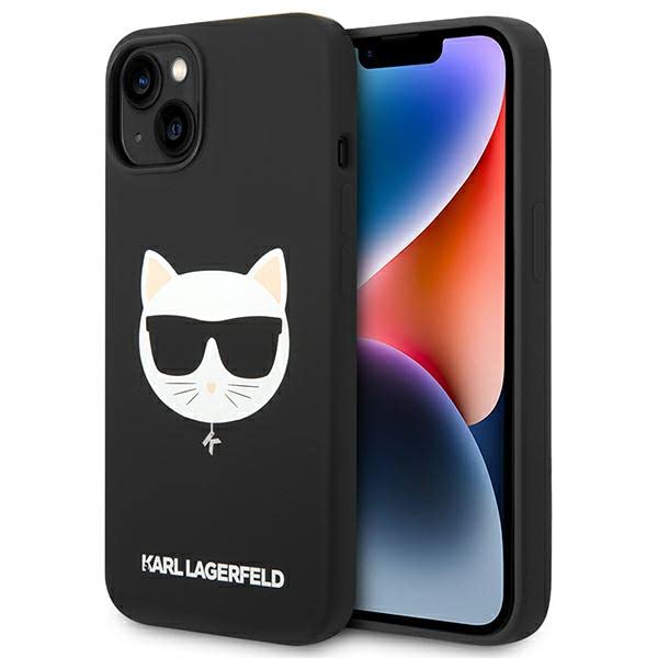 Karl Lagerfeld KLHMP14MSLCHBK Coque Rigide en Silicone pour 14 Plus 6,7" Noir/Noir