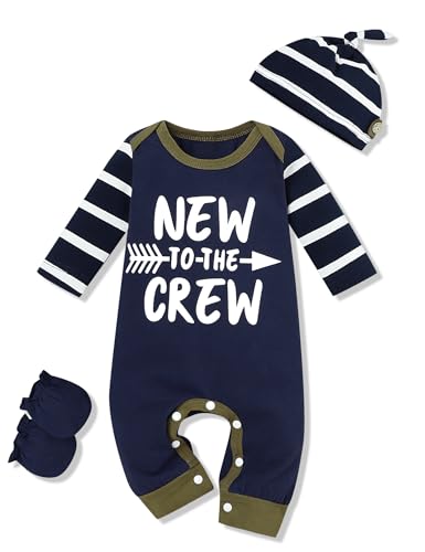 Image of Rutoe Newborn Baby Boy Romper Stripe Sleeve Outfits Jumpsuit Baby Boy Summer Clothes One Piece Romper