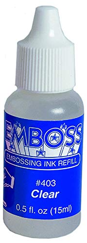 Tsukineko Tinta para Emboss cor transparente recarrega 15 ml. Bote cânula