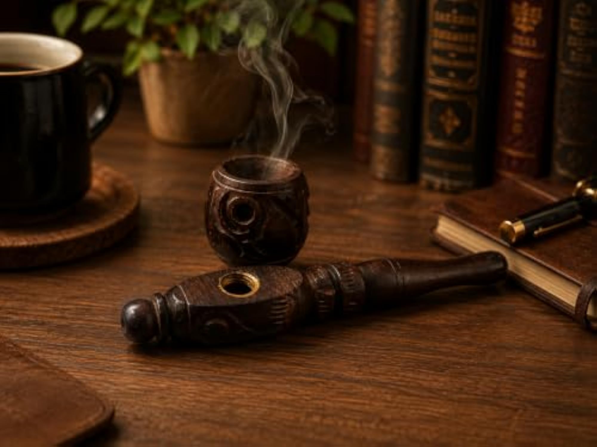 Wood Smoking Pipe, Traditional Hookah Accessory with Premium Design