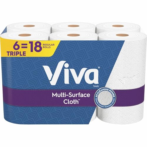 Image of Viva Multi-Surface Cloth Paper Towels, Choose-A-Sheet - 6 Triple Rolls = 18 Regular Rolls (165 Sheets Per Roll)