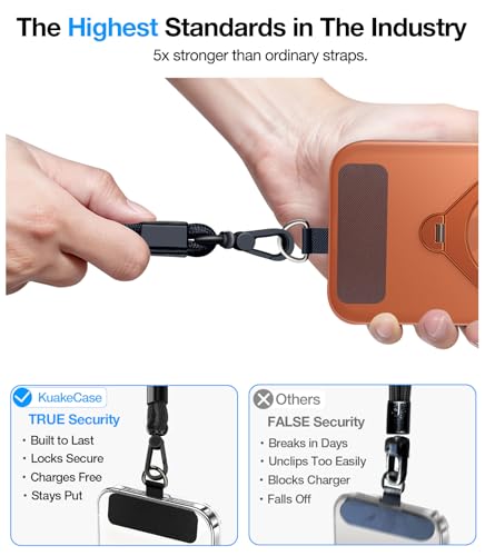 Cordon de poignet pour smartphone noir réglable avec 2 languettes universelles