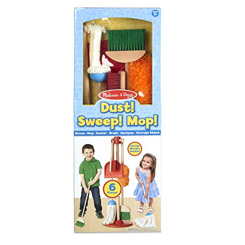 Melissa & Doug Dust! Sweep! Mop! 6-Piece Pretend Play Set - Image 11