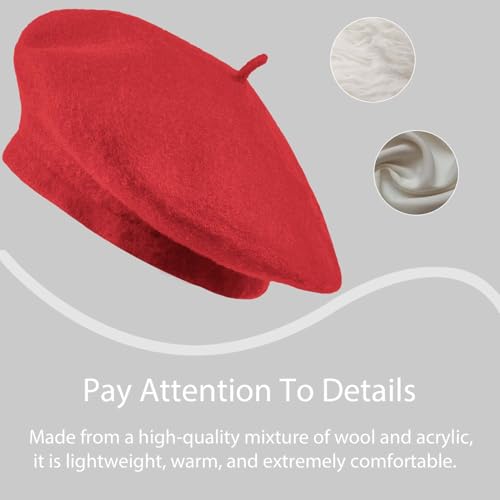 Image of Jolbndcv 6PCS Beret, French Beanie, Outdoor, Winter, Fashion Lady Hat | One Size Fits Most,Solid Color,Stretchable,for All Season