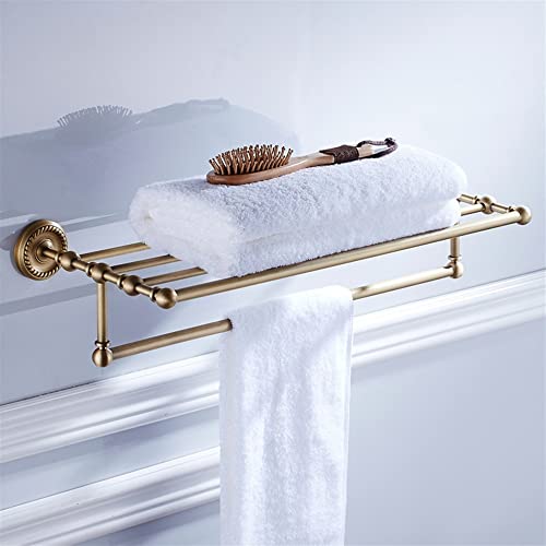 Porte-serviette en laiton antique gravé étagère rétro chic 60cm style européen
