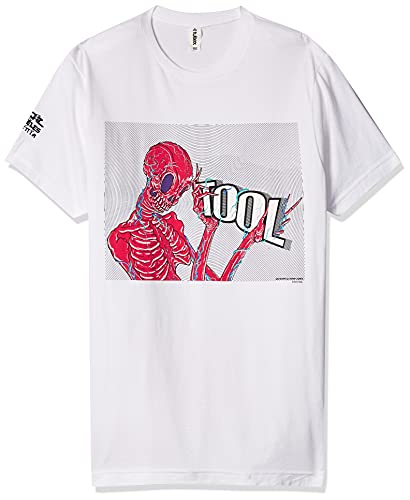 FEA Tool Adult Short Sleeve T-Shirt, Blanc/Rouge Skele, S Homme
