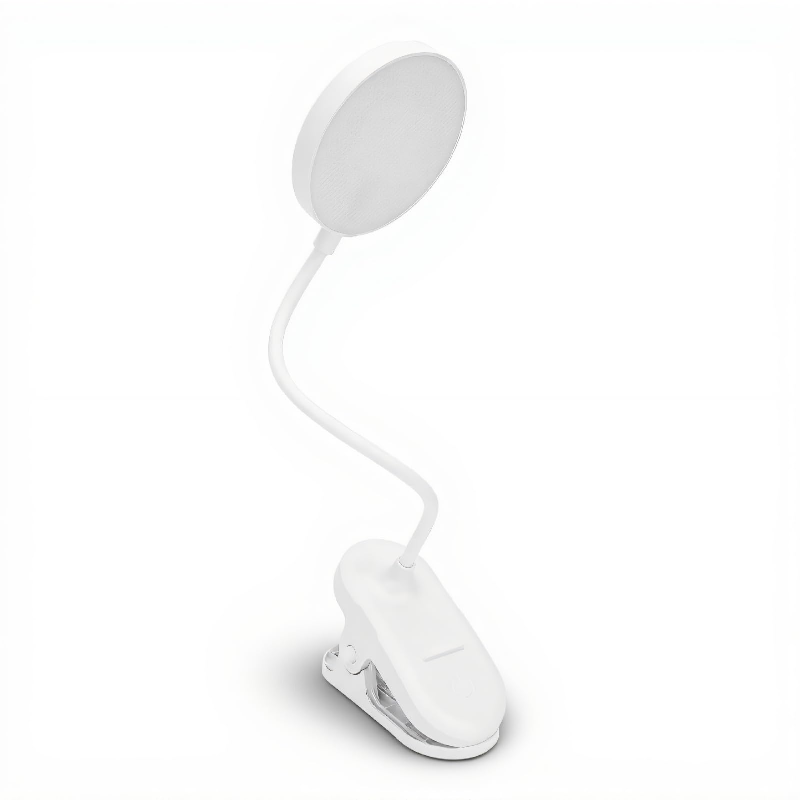 Topiky LED Desk Lamp with Clip, Rechargeable and Battery Powered, Dimming Brightness, White