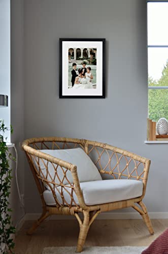 Black Wooden Picture Frame 12x16 with Mount for A4 print, Set of 2,12x16 Inch - Image 4