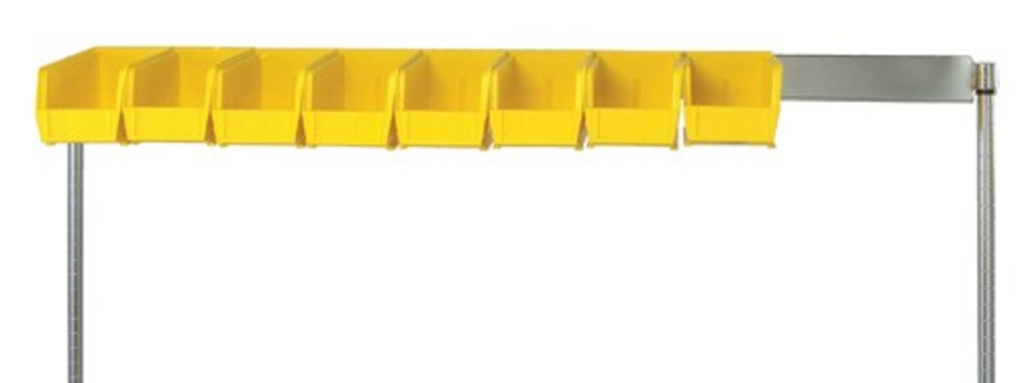 Quantum Storage Systems 48BH Bin Rail Holder for 48" Wide Wire Shelving Units, Chrome Finish, 3" Height x 48" Wide x 3" Depth