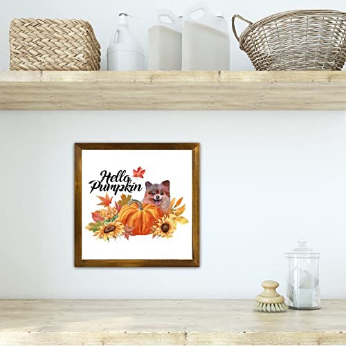 Tableau bois Caniche d'automne de qualité supérieure style antique