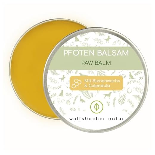 Wolfsbacher Natur Bálsamo para patas con cera de abejas para perros y gatos, patas notablemente más suaves, ingredientes 100% naturales, cuida las patas agrietadas y quebradizas en invierno - bálsamo