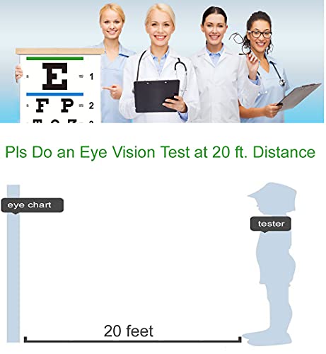 Noyoc Eye Charts For Eye Exams 20 Feet, Snellen Eye Chart With Wooden Frame For Wall Decor, 22X11 Inches Canvas Low Vision Eye Chart With Eye Occluder And Hand Pointer For Kids Gifts #TOP5