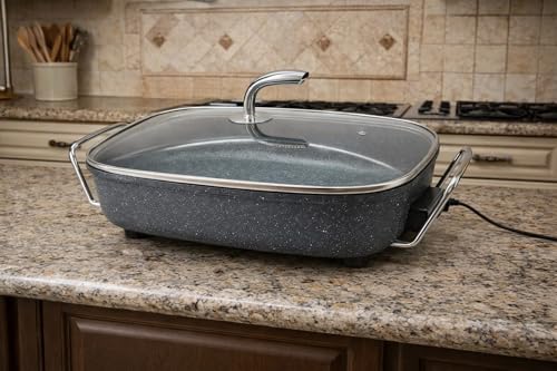 Poêle marmite électrique avec couvercle 6L PIZZAPAN Hot Pot thermostatique, couvercle en verre & volume XXL avec revêtement antiadhésif - parfait pour...