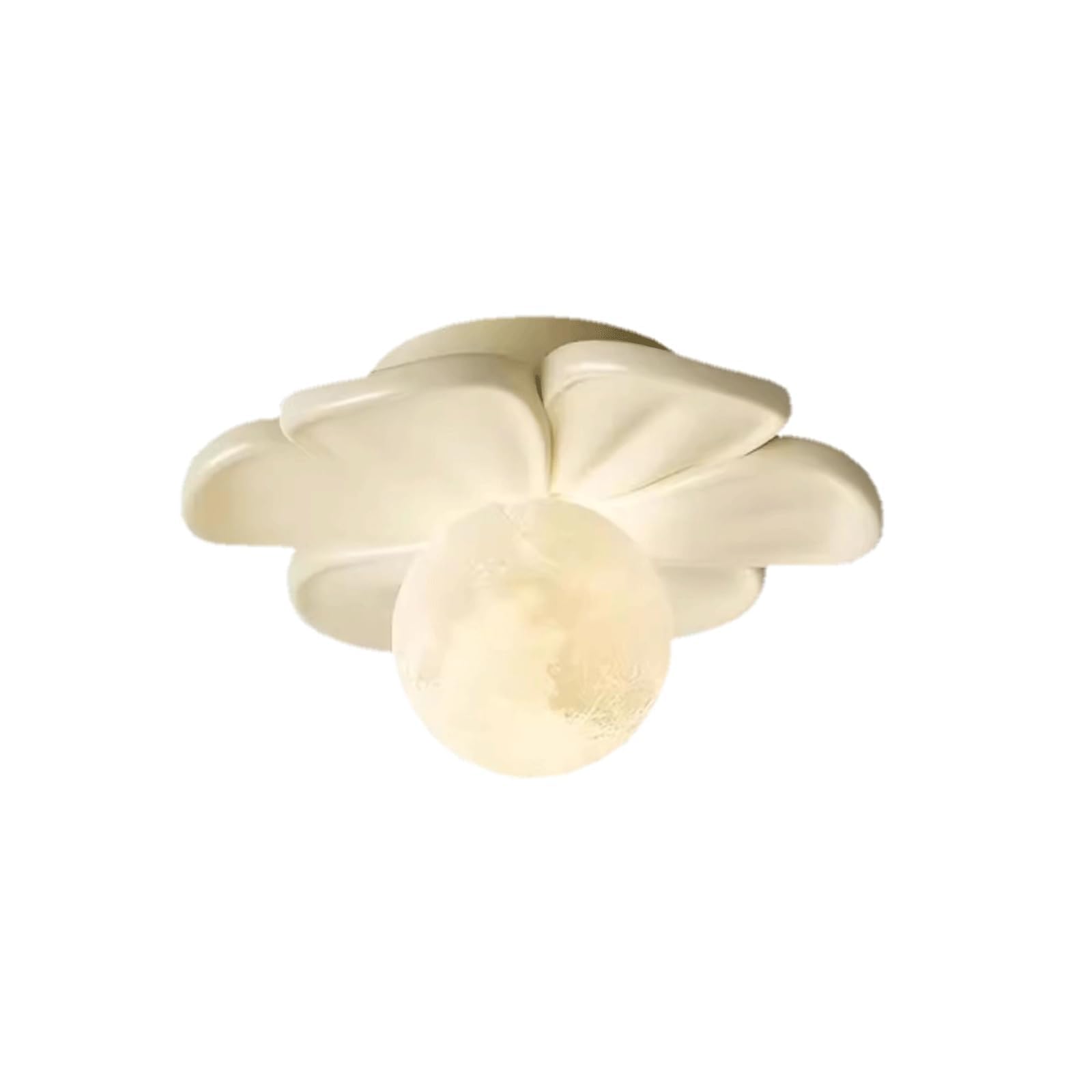 PLQWUJD Exquisite Chandelier Cream Ceiling Light Fixture Moon Close to Ceiling Light Flower Semi Flush Mount Lighting Fixtures Chandelier Hallway Ceiling Lamp(Wei�,23cm)