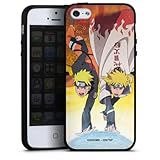 Silikon Hülle kompatibel mit Apple iPhone 5s Case schwarz Handyhülle Minato Namikaze Offizielles Lizenzprodukt Naruto Shippuden