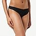 Iris & Lilly Calzoncillo Tanga de Microfibra Mujer, Pack de 5, Negro...