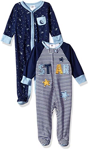 Just Born Baby Boy's 2-Pack Sleep 'N Play Sleepwear, Space, Newborn #TOP13
