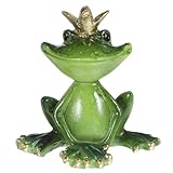 Veemoon Resin Frog Sculpture Statue, Crown Frog Figurine Froggy Mascot Frogs Collectible Animals Resin Crafts for Home Office Bathroom Garden Decoration