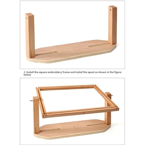 Soporte de bordado portátil de madera ajustable para coser en el sofá 4